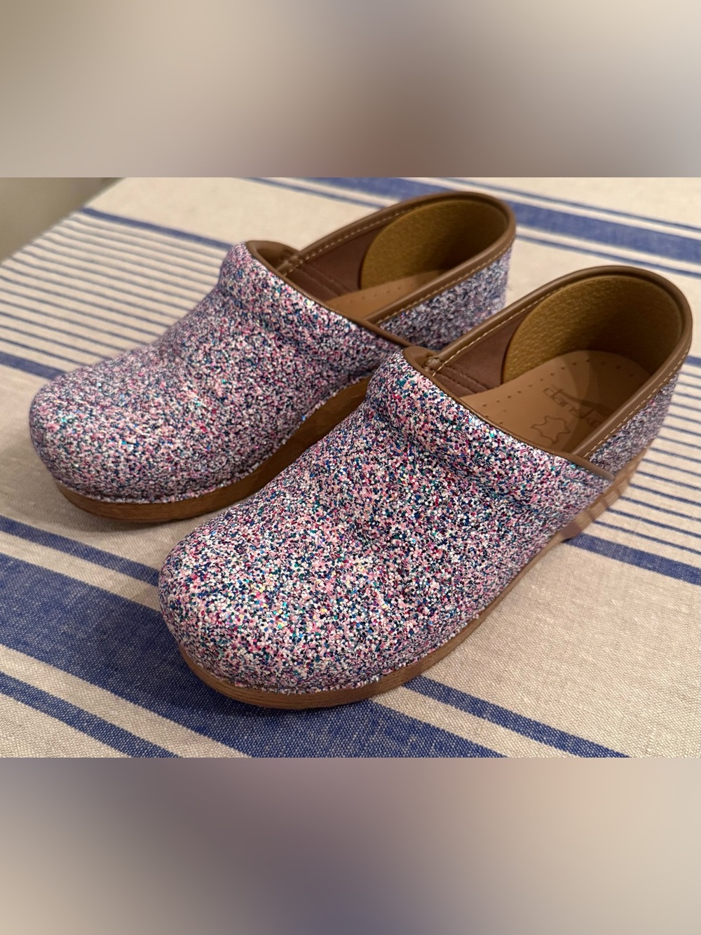 Dansko Glitter Clogs in Pink Multicolor